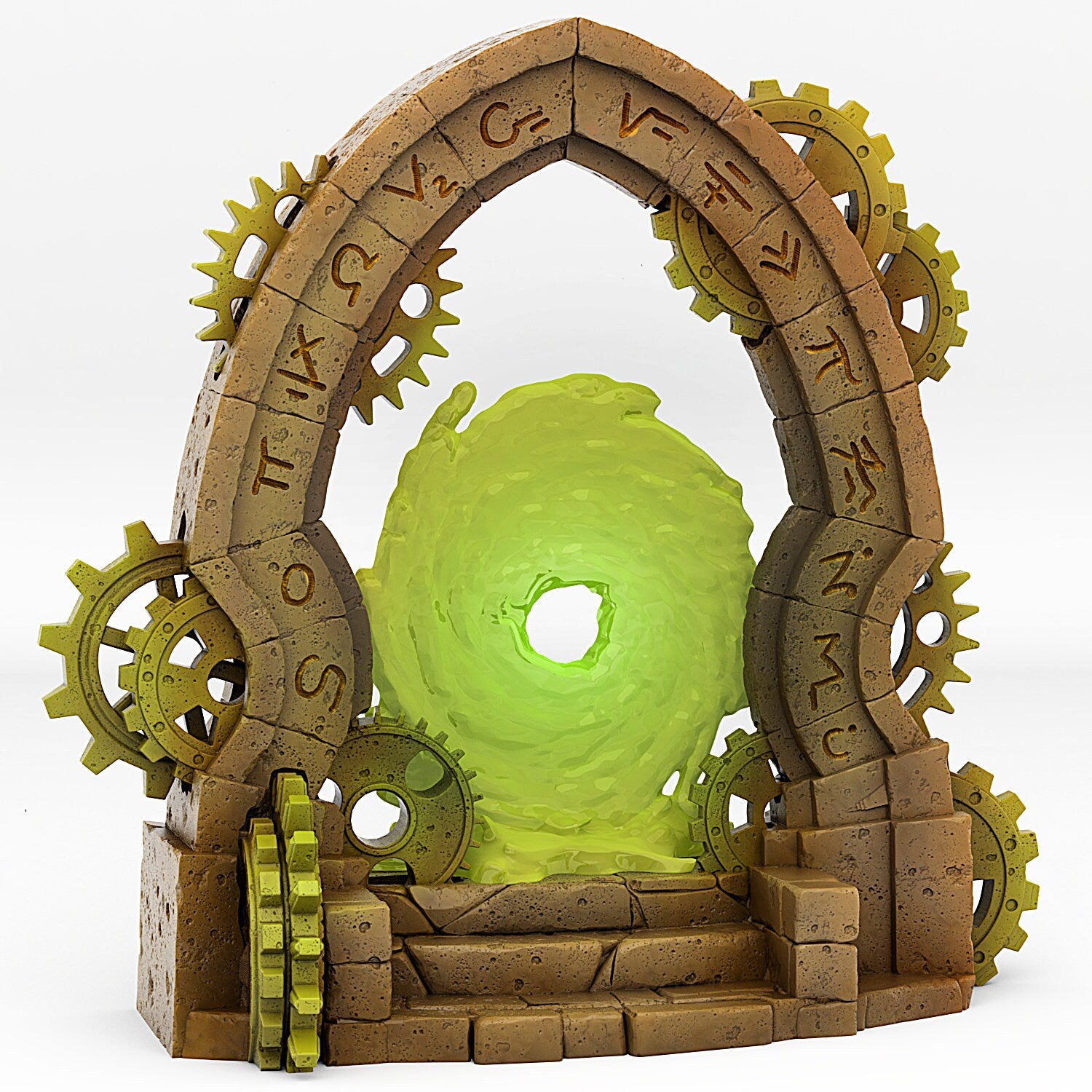 Clockwork Portal With Temporal Vortex Effect - Print Your Monsters, Fantastic Portals | 32mm | Steampunk | Teleporter