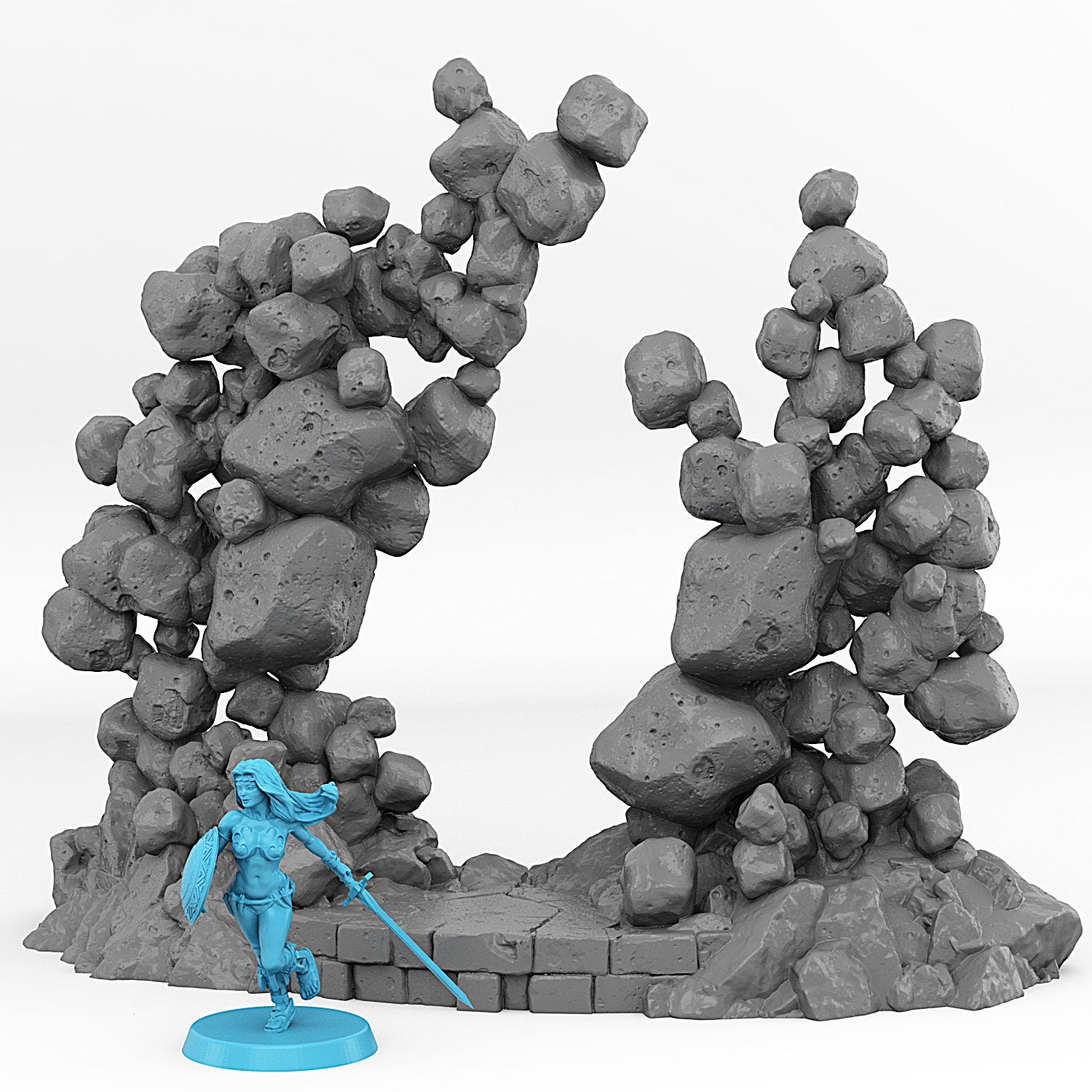 Gravity Portal - Print Your Monsters, Fantastic Portals | 32mm | Stone | Floating Boulder