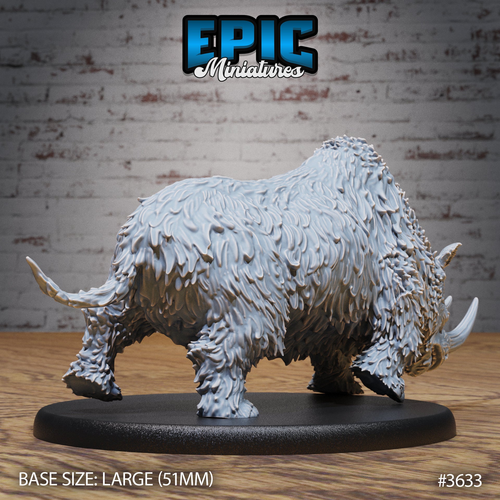 Wooly Rhino - Epic Miniatures | 32mm | Ice Age Madness | Prehistoric | Elasmotherium