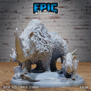 Wooly Rhino - Epic Miniatures | 32mm | Ice Age Madness | Prehistoric | Elasmotherium