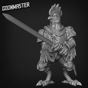 Chicken Knight - Goonmaster | Miniature | Wargaming | Roleplaying Games | 32mm | Rooster | Man at Arms | Sword