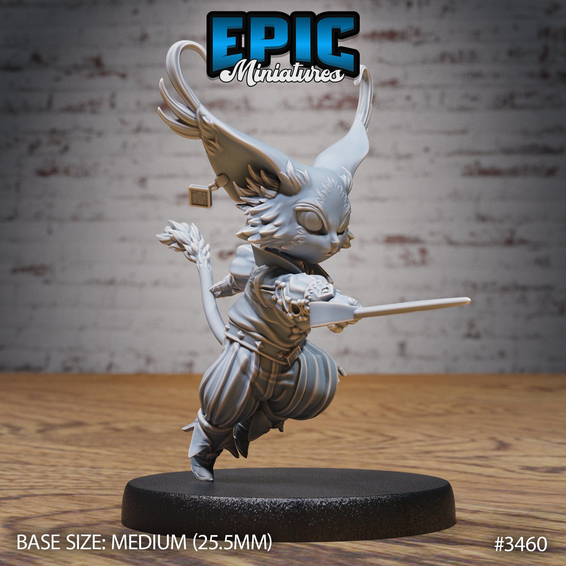 Gallant Cat - Epic Miniatures | Ninth Age | 32mm | Chivalry Garden | Cavalry | Fighter | Tabaxi | Rogue | Bandit | Thief | Catfolk