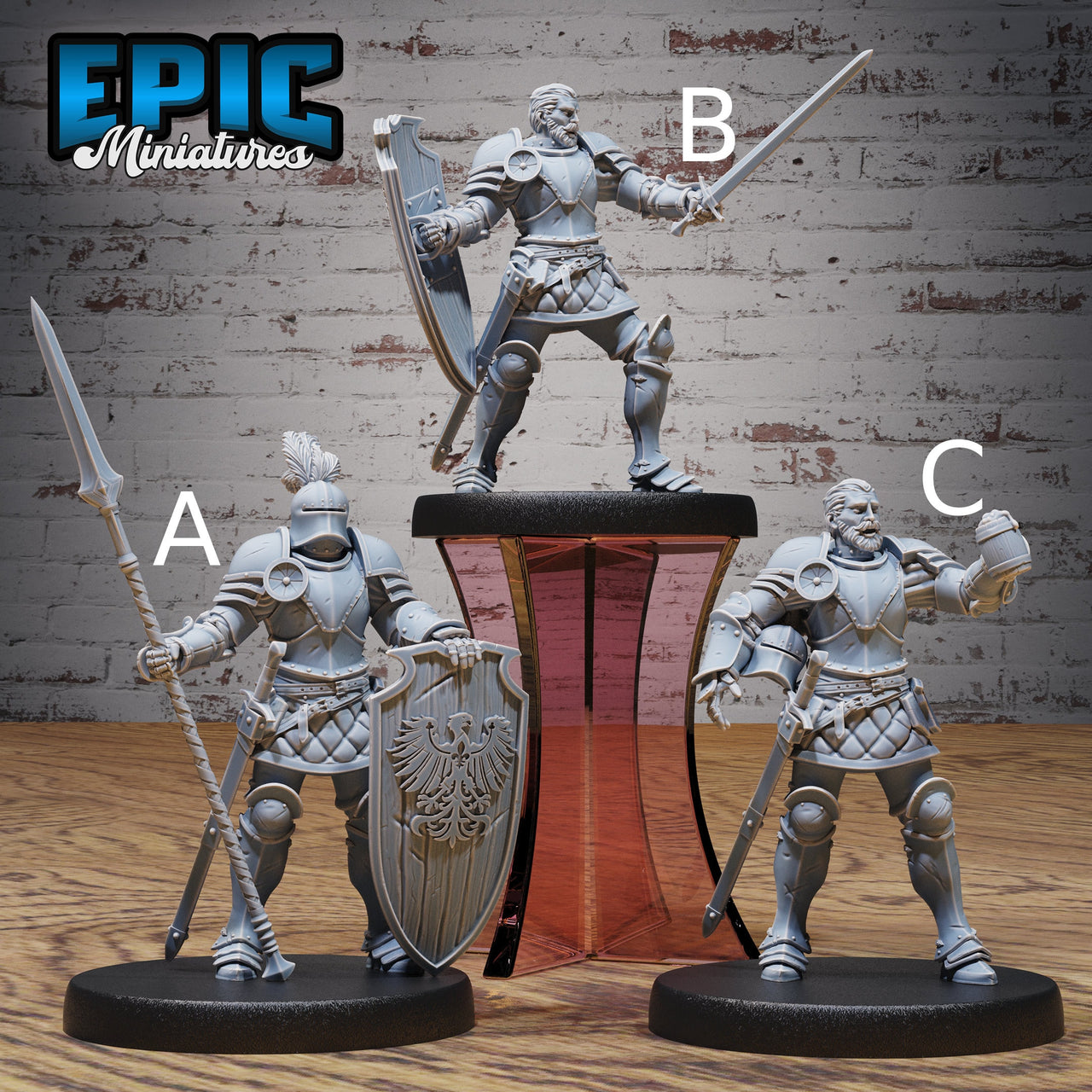 Knight Sit Tristan - Epic Miniatures | Ninth Age | 32mm | Chivalry Garden | Fighter | General | Captain | Commander