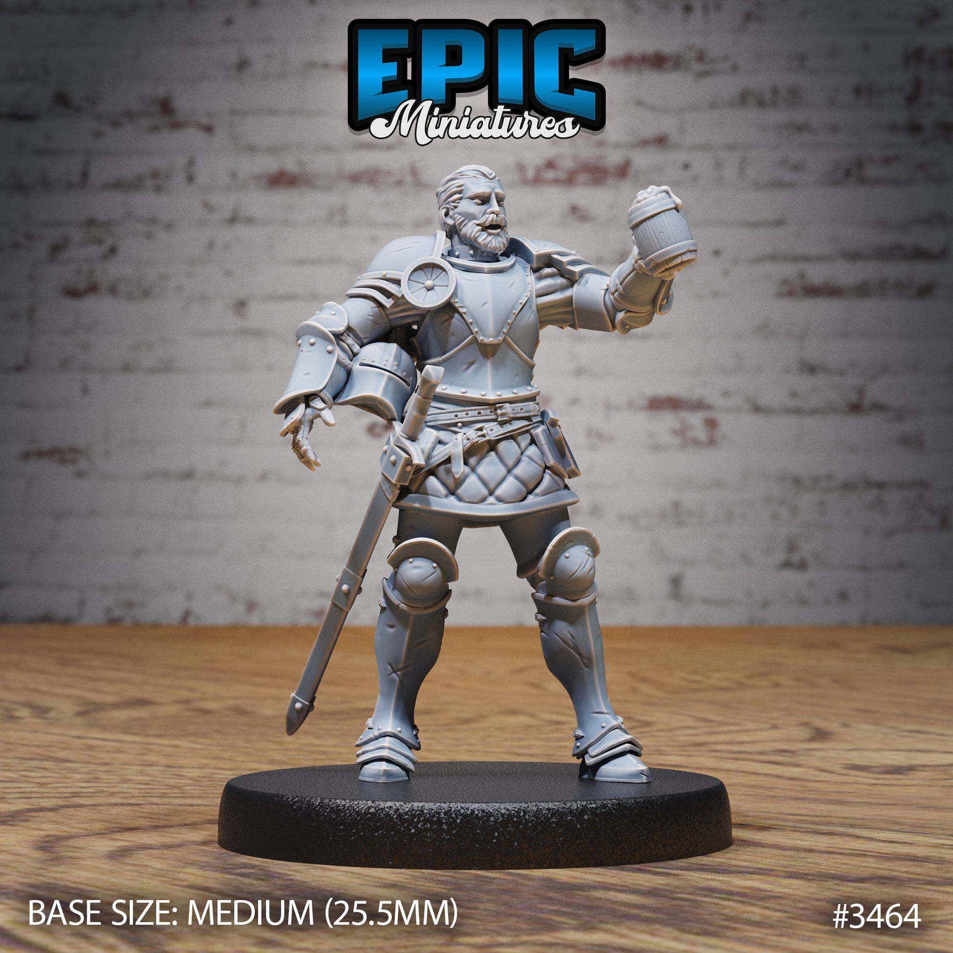 Knight Sit Tristan - Epic Miniatures | Ninth Age | 32mm | Chivalry Garden | Fighter | General | Captain | Commander