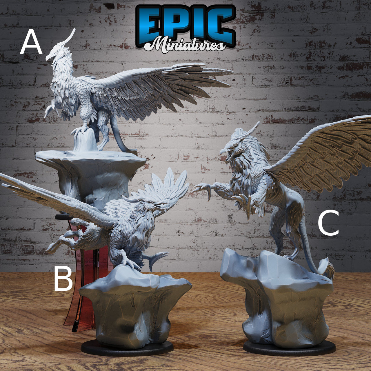 Longbeak Griffin - Epic Miniatures | Ninth Age | 32mm | Chivalry Garden | Giant Bird | Flying | Lion