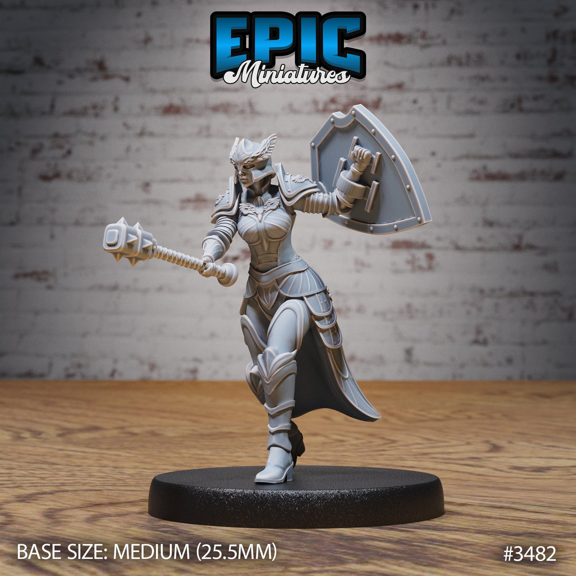 Knight Lady Grisella- Epic Miniatures | Ninth Age | 32mm | Chivalry Garden | Fighter | Guard | Soldier | paladin