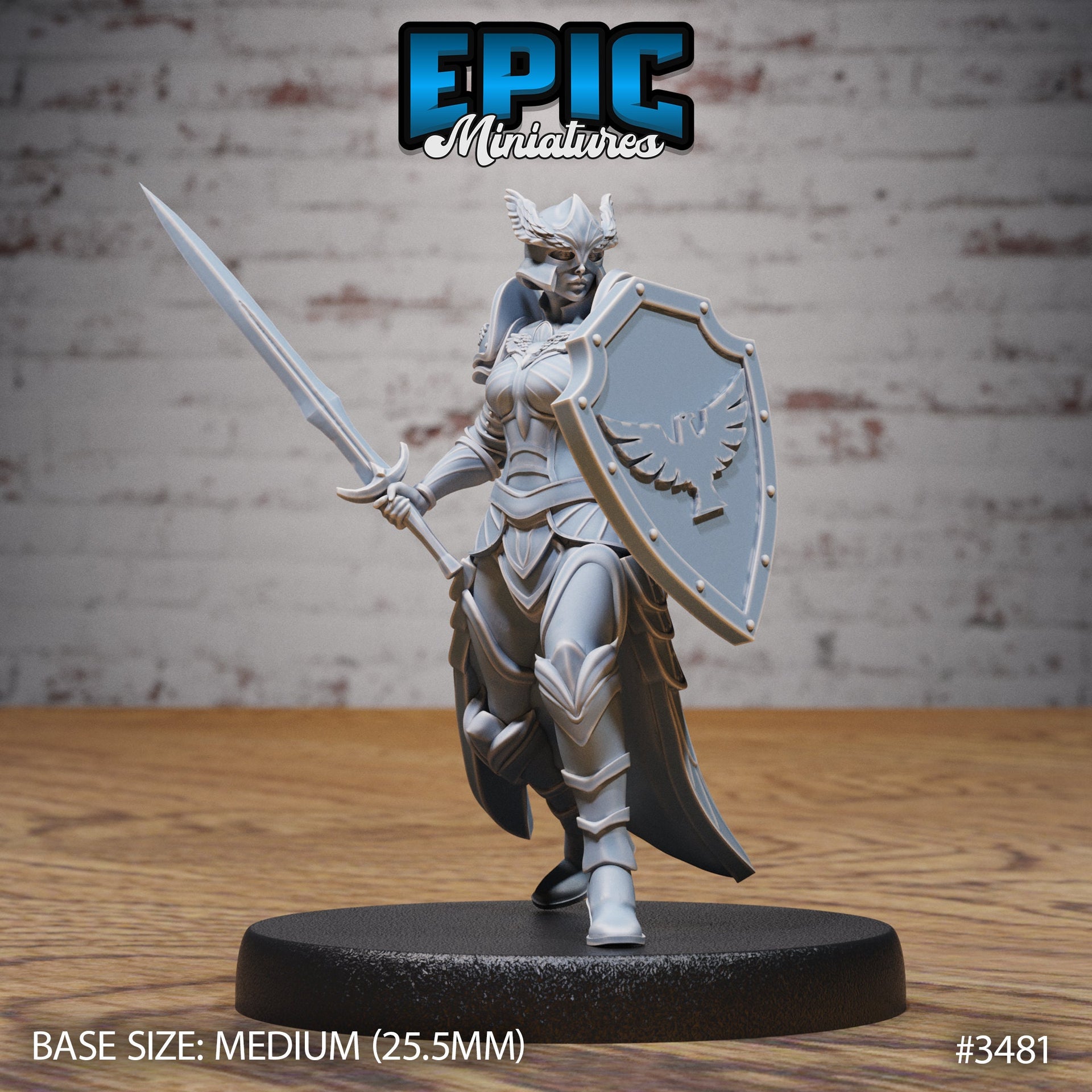 Knight Lady Grisella- Epic Miniatures | Ninth Age | 32mm | Chivalry Garden | Fighter | Guard | Soldier | paladin