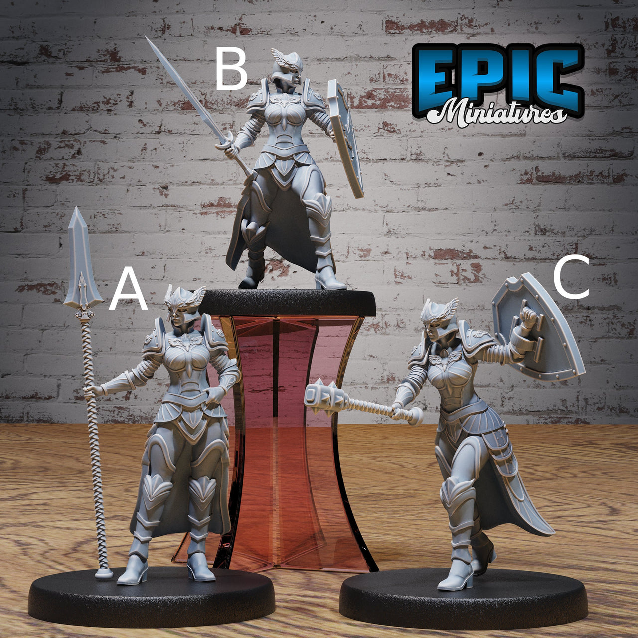 Knight Lady Grisella- Epic Miniatures | Ninth Age | 32mm | Chivalry Garden | Fighter | Guard | Soldier | paladin