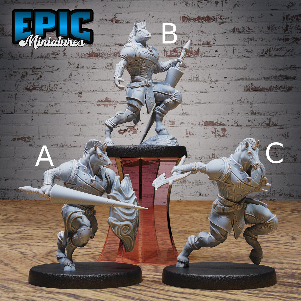 Horse Folk Knight - Epic Miniatures | Ninth Age | 32mm | Chivalry Garden | Fighter | Guard | Soldier