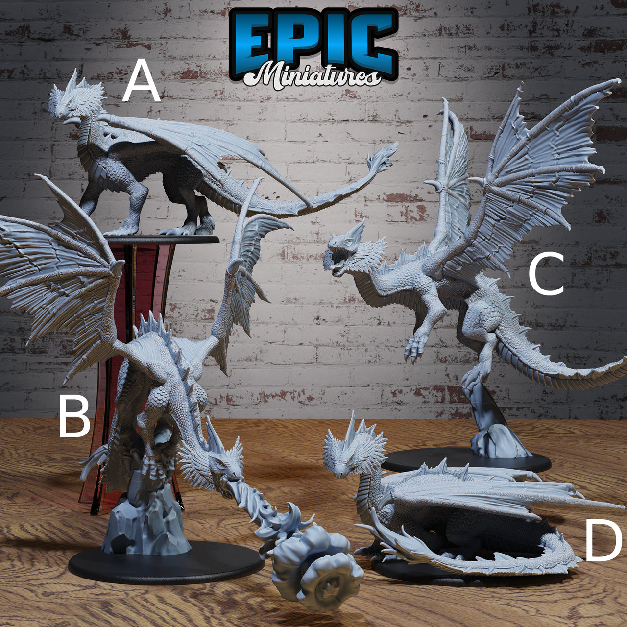 Mirage Dragon - Epic Miniatures | Ninth Age | 32mm | Chivalry Garden | Drake | Wyvern