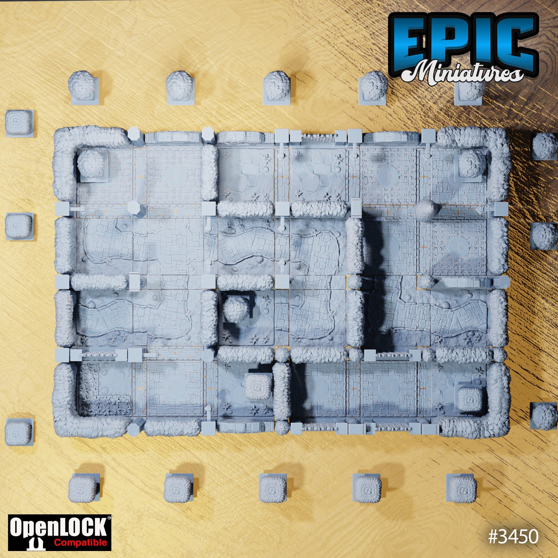 Chivalry Garden Openlock Dungeon Tiles - Epic Miniatures | Ninth Age | 32mm | FDM | Modular | Custom | Hedge Maze
