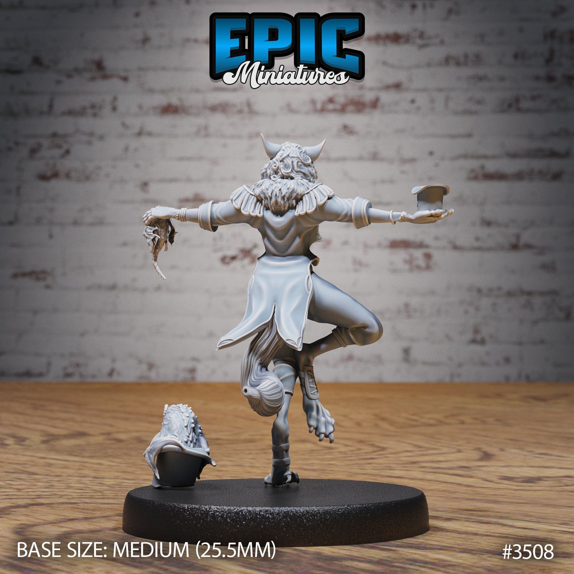Cat Folk Magician- Epic Miniatures | Ninth Age | 32mm | Nightsky Carnival | Circus | Big Top | Bard | Performer