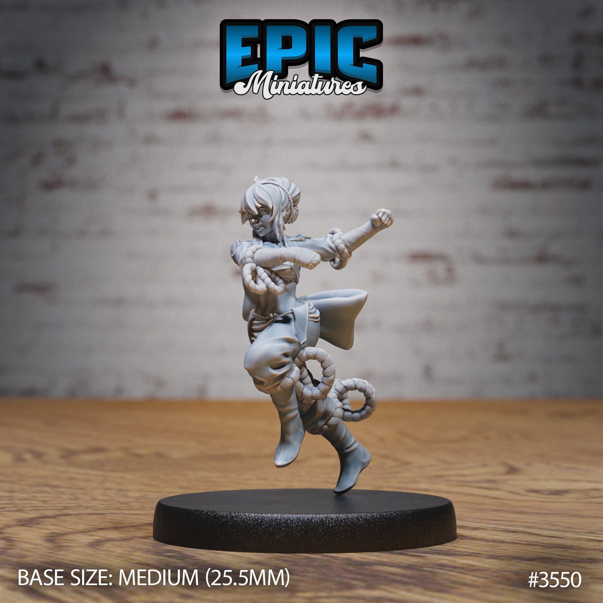 Monk Female Player Character - Epic Miniatures | Ninth Age | 32mm |Iron Fist Tournament | Martial Artist | Fighter | Brawler