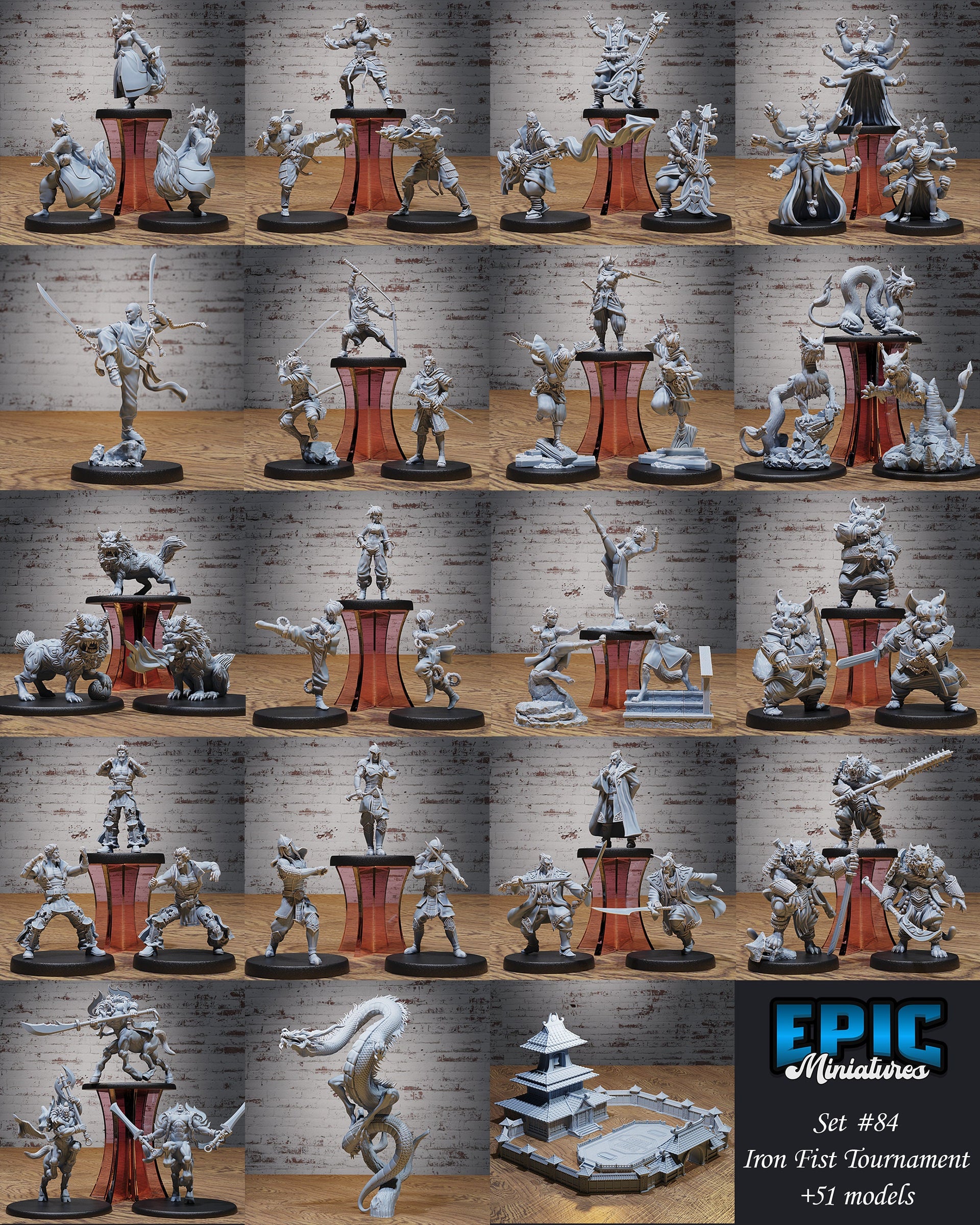 Eastern Cat Folk - Epic Miniatures | Ninth Age | 32mm |Iron Fist Tournament | Tabaxi | Tabby | Fighter | Warrior