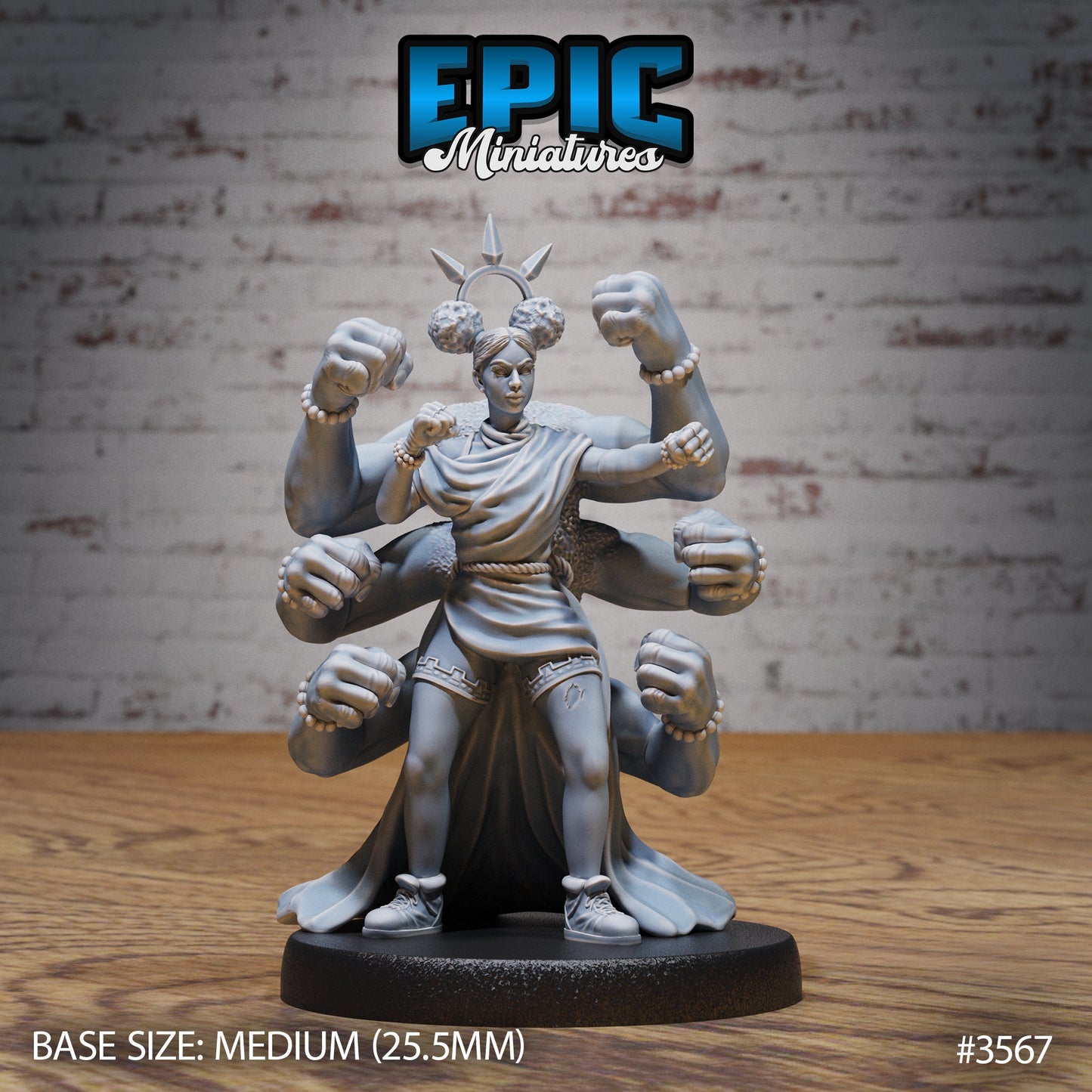 Devine Hands Priestess - Epic Miniatures | Ninth Age | 32mm | Iron Fist Tournament | Fist Monk | Fighter | Brawler | Bruiser
