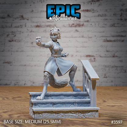Cat Girl Monk - Epic Miniatures | Ninth Age | 32mm |Iron Fist Tournament | Martial Artist | Fighter | Brawler