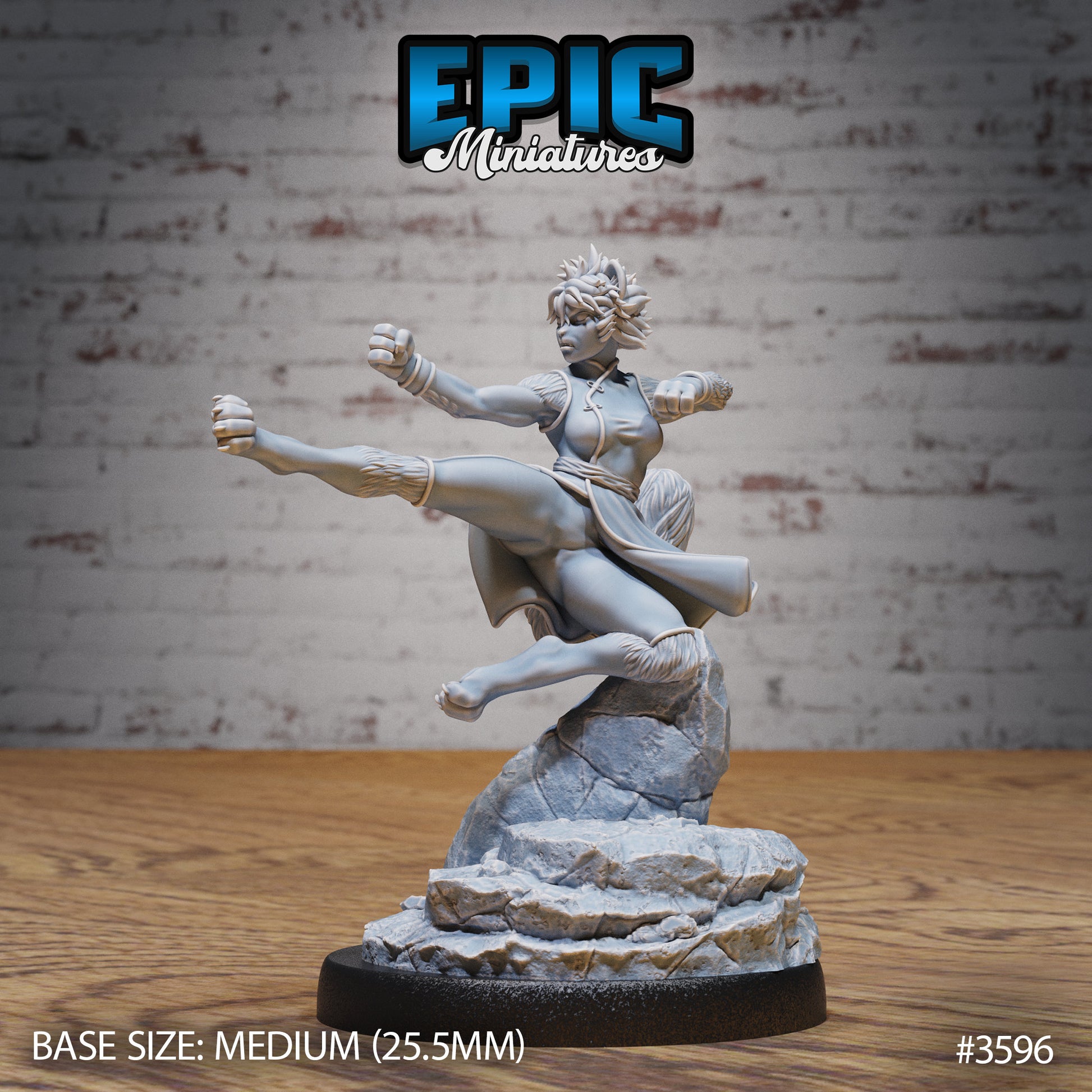 Cat Girl Monk - Epic Miniatures | Ninth Age | 32mm |Iron Fist Tournament | Martial Artist | Fighter | Brawler