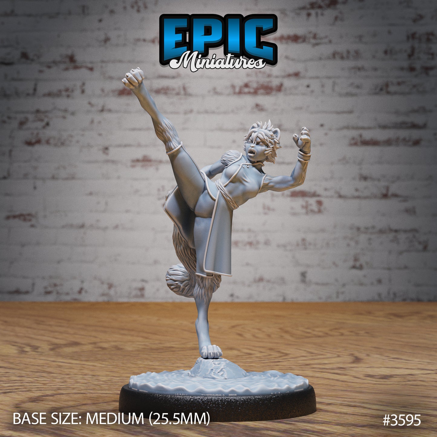 Cat Girl Monk - Epic Miniatures | Ninth Age | 32mm |Iron Fist Tournament | Martial Artist | Fighter | Brawler