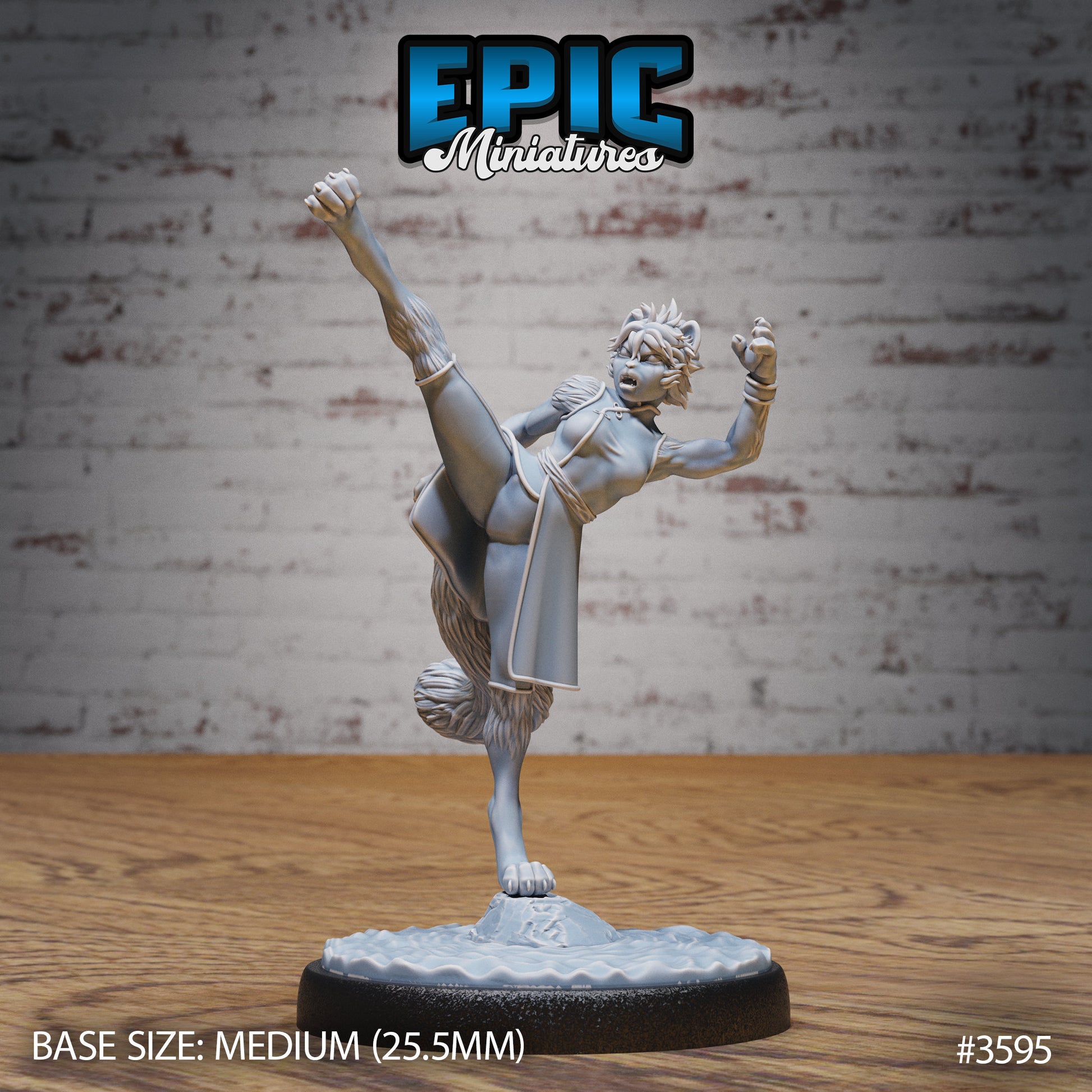 Cat Girl Monk - Epic Miniatures | Ninth Age | 32mm |Iron Fist Tournament | Martial Artist | Fighter | Brawler
