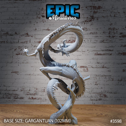 Mythical With Dragon - Epic Miniatures | Ninth Age | 32mm |Iron Fist Tournament | Gargantuan | Wyvern | Wyrm