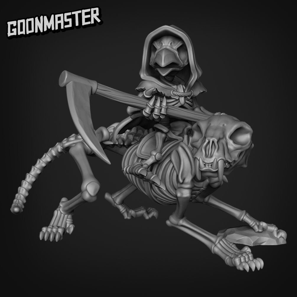 Big Cat Skeleton Cavalry- Goonmaster | Miniature | Wargaming | Roleplaying Games | 32mm | Tiger | Crow | Undead