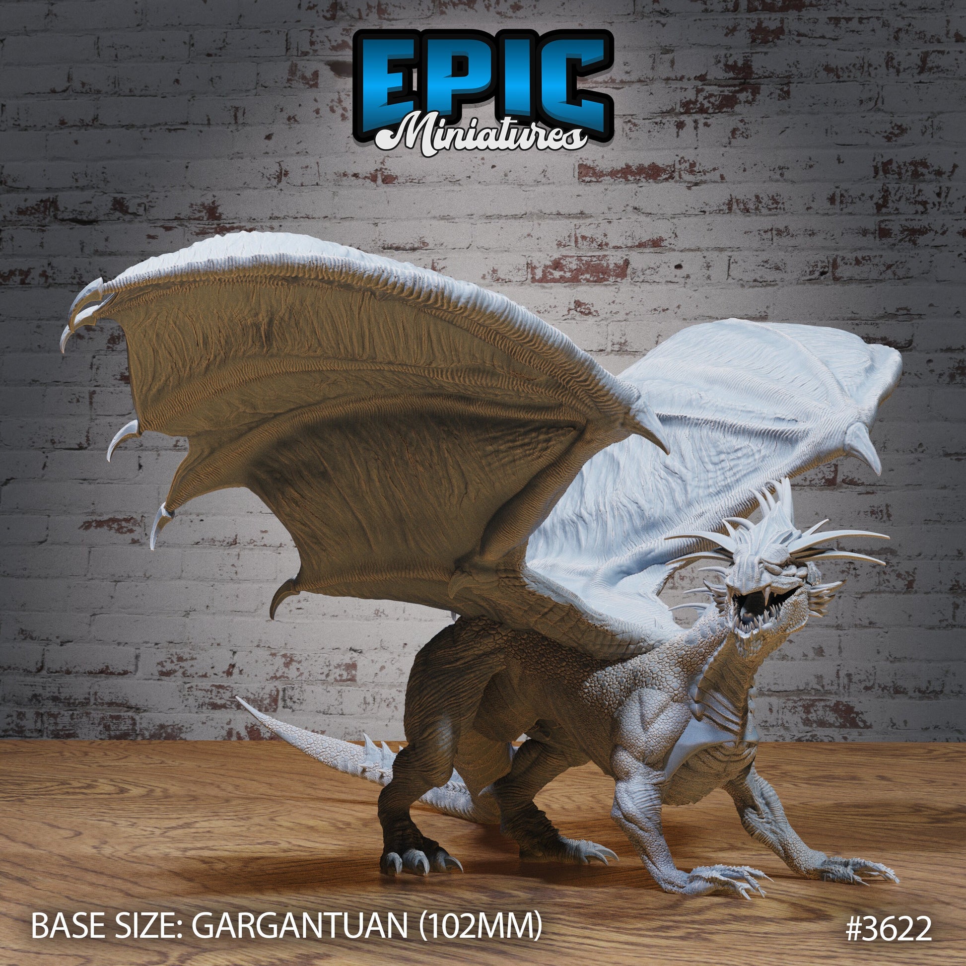 Glacier Dragon - Epic Miniatures | 32mm | Ice Age Madness | Drake | Gargantuan | Ancient