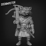 Crossbow Racoon - Goonmaster | Rogueish Racoons Miniature | Wargaming | Roleplaying Games | 32mm | Archer | Rogue | Bandit | Mercenary