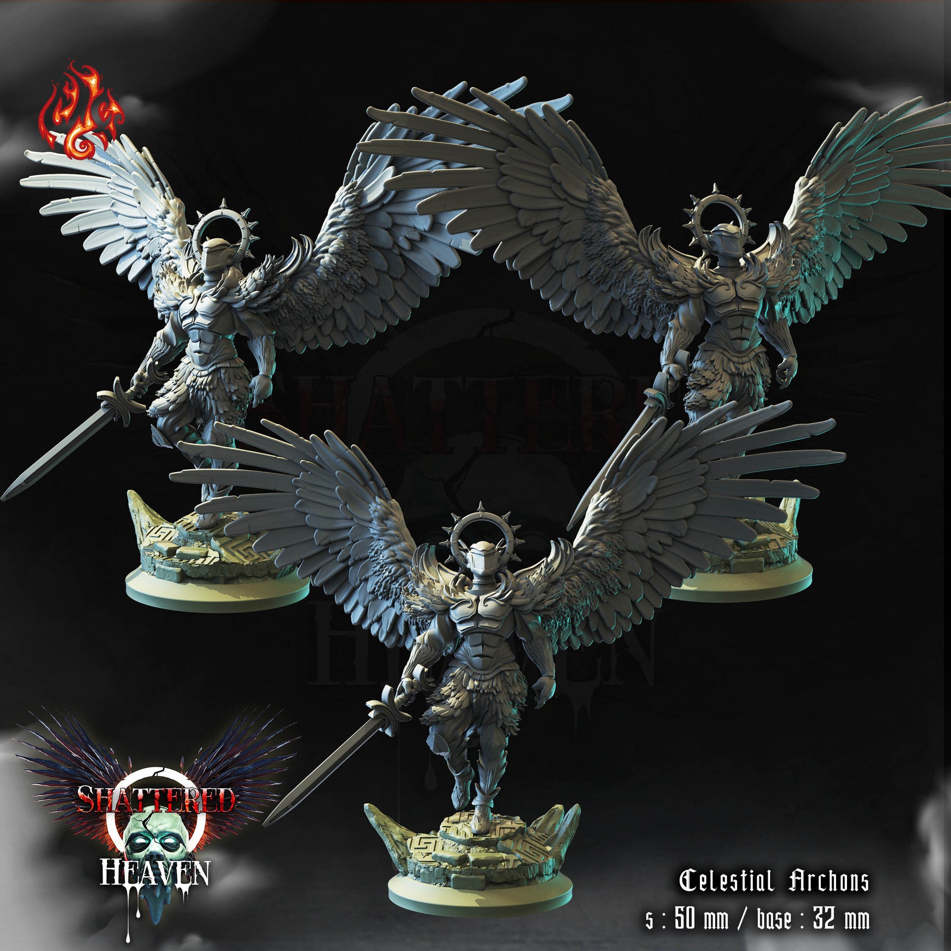 Celestial Archons - Crippled God Foundry - Shattered Heaven | 32mm | Angel | Paladin | Warrior | Soldier | Army