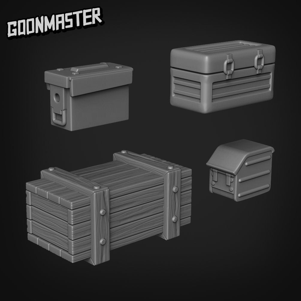Ammo Crate - Goonmaster Basing Bits | Miniature | Wargaming | Roleplaying Games | 32mm | Basing Supplies | Apocalypse | Battlefield