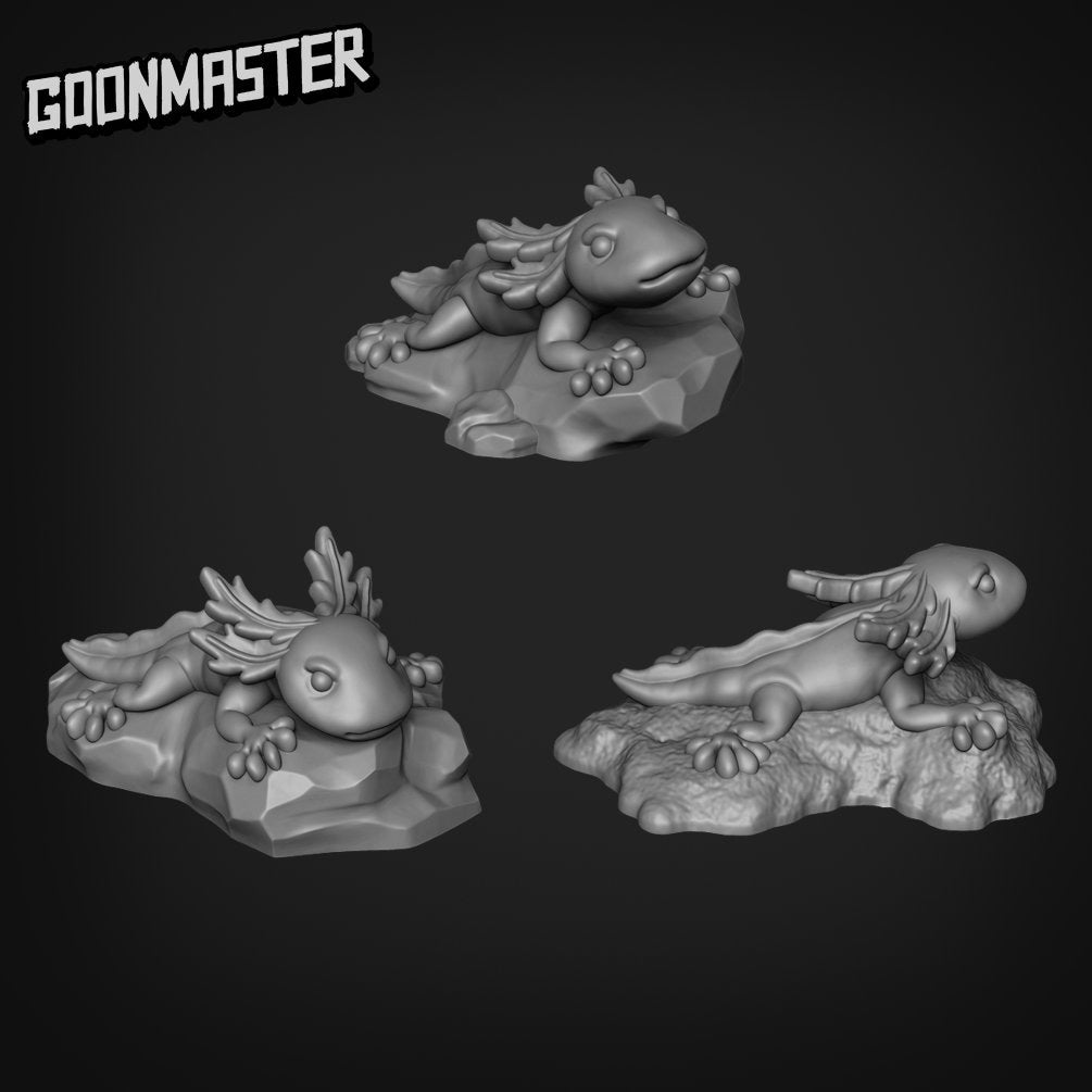 Axolotl- Goonmaster Basing Bits | Miniature | Wargaming | Roleplaying Games | 32mm | Basing Supplies | Amphibian