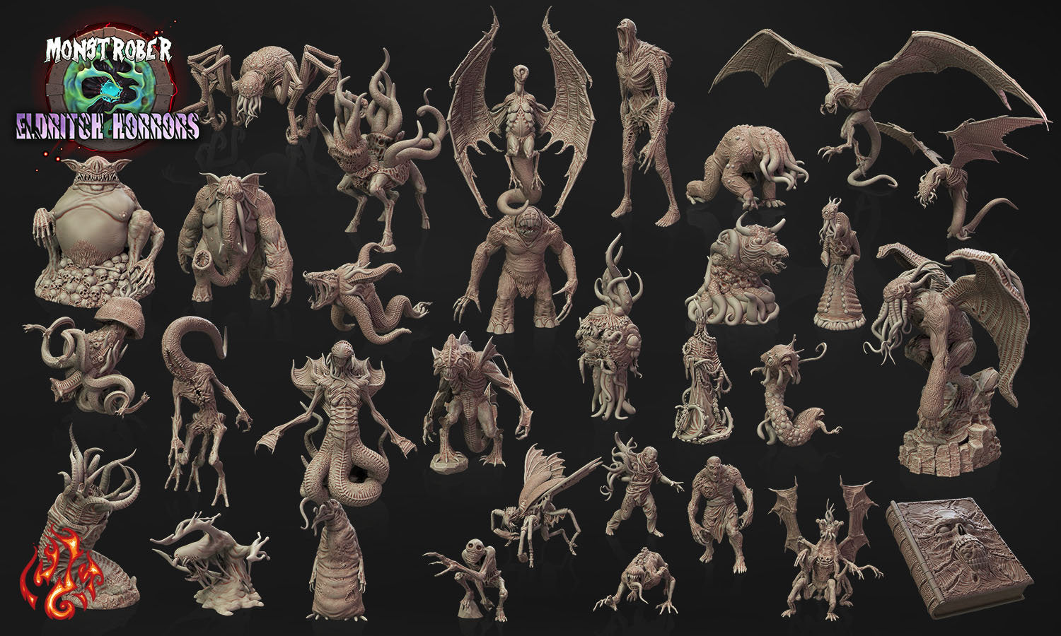 Chthonian - Crippled God Foundry - Monstrober | 32mm | Cthulhu | Lovecraft | Eldritch | Demon | Worm