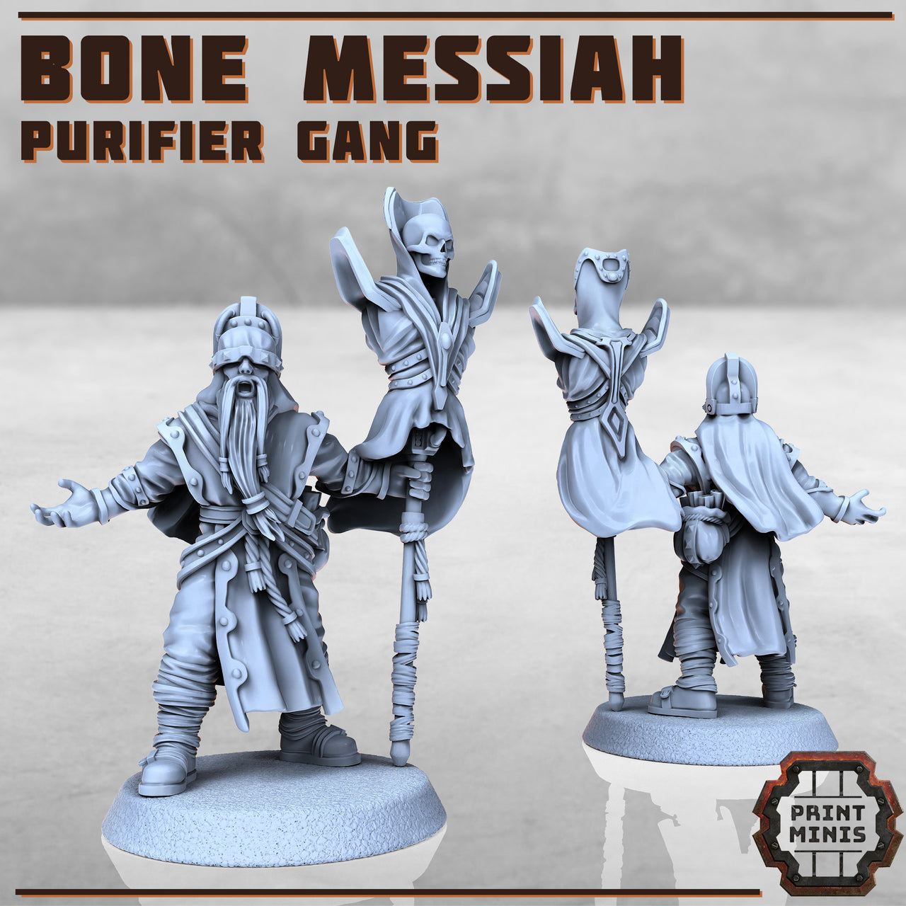 Bone Messiah - Print Minis | Sci Fi | Light Infantry | 28mm Heroic | Wastland | Cultist | Leader