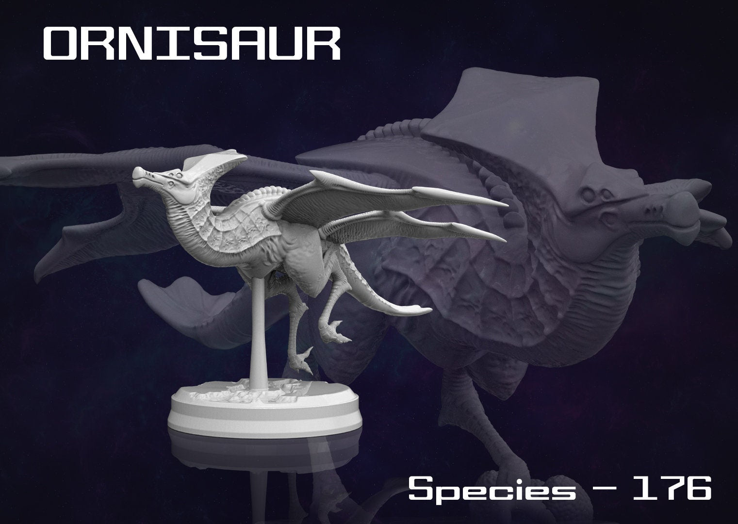 Ornisaur, Flying Alien - Print Minis | Sci Fi | Monster | Demon
