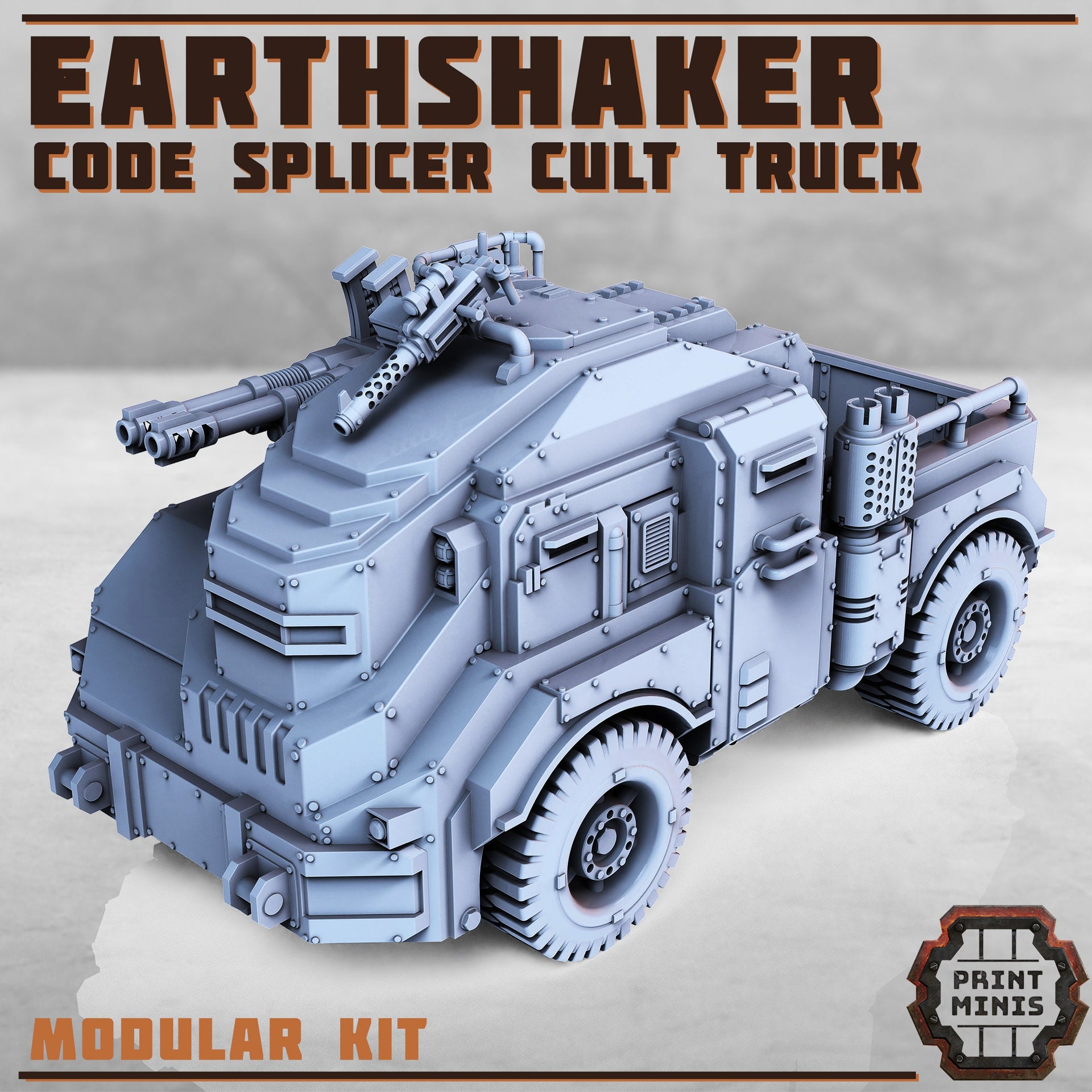 Earthshaker Truck, - Print Minis | Sci Fi | Tank | Crawler | Codesplicer Cult | Cultist | Mining