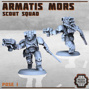 Armartis Mors, Scout Squad - Print Minis | Sci Fi | Heavy Infantry | 28mm Heroic | Soldier | Battle Brothers | Marine