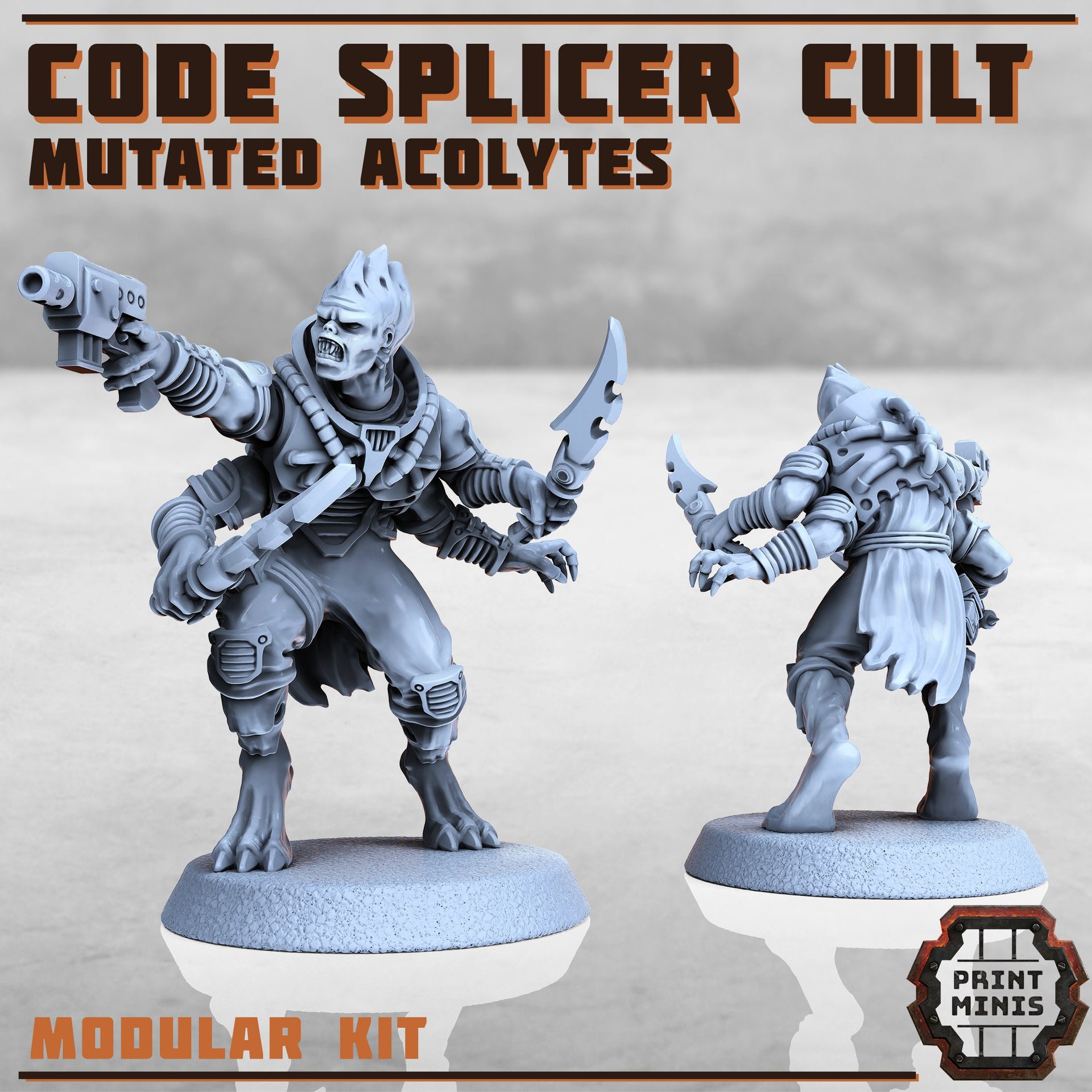 Code Splicer Acolyte - Print Minis | Sci Fi | Light Infantry | 28mm Heroic | Wasteland | Apocalypse | Cultist | Alien Hybrid