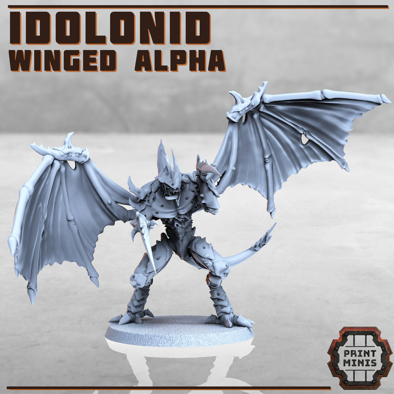 Winged Alpha, Idolonid - Print Minis | Sci Fi | 28mm Heroic | Demon | Alien | Space Bug