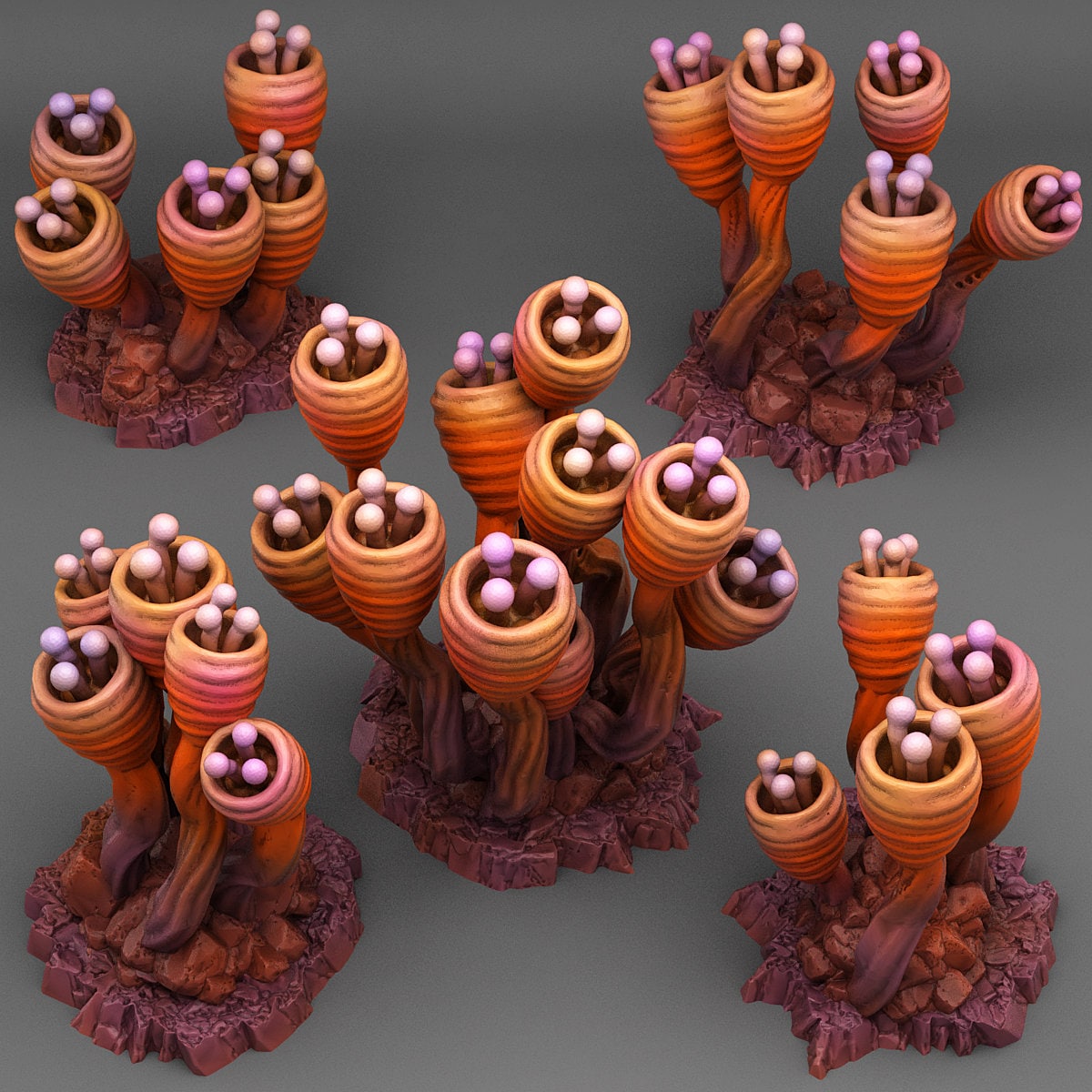 Alien Anemone Scatter Terrain - Fantastic Plants and Rocks | Print Your Monsters | DnD | Wargaming | Space | Coral