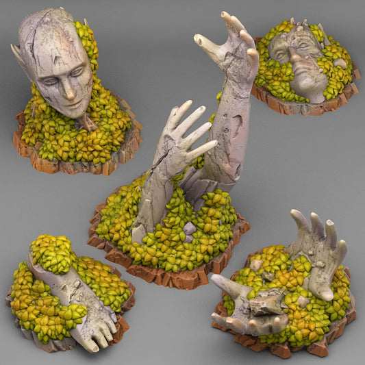 Ancient Elven Ruins Scatter Terrain - Fantastic Plants and Rocks | Print Your Monsters | DnD | Wargaming | Column