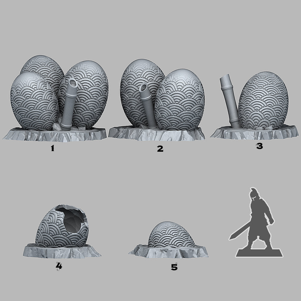 Asian Dragon Eggs Scatter Terrain - Fantastic Plants and Rocks | Print Your Monsters | DnD | Wargaming