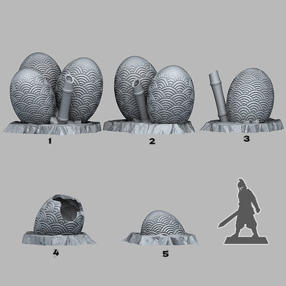Asian Dragon Eggs Scatter Terrain - Fantastic Plants and Rocks | Print Your Monsters | DnD | Wargaming