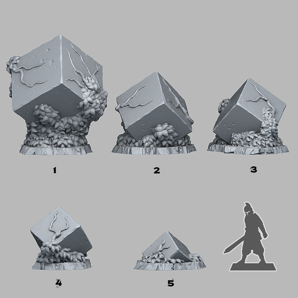 Corrupted Rocks Scatter Terrain - Fantastic Plants and Rocks | Print Your Monsters | DnD | Wargaming | Block