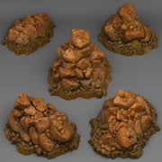 Natural Pile of Rocks Scatter Terrain - Fantastic Plants and Rocks | Print Your Monsters | DnD | Wargaming | Stones