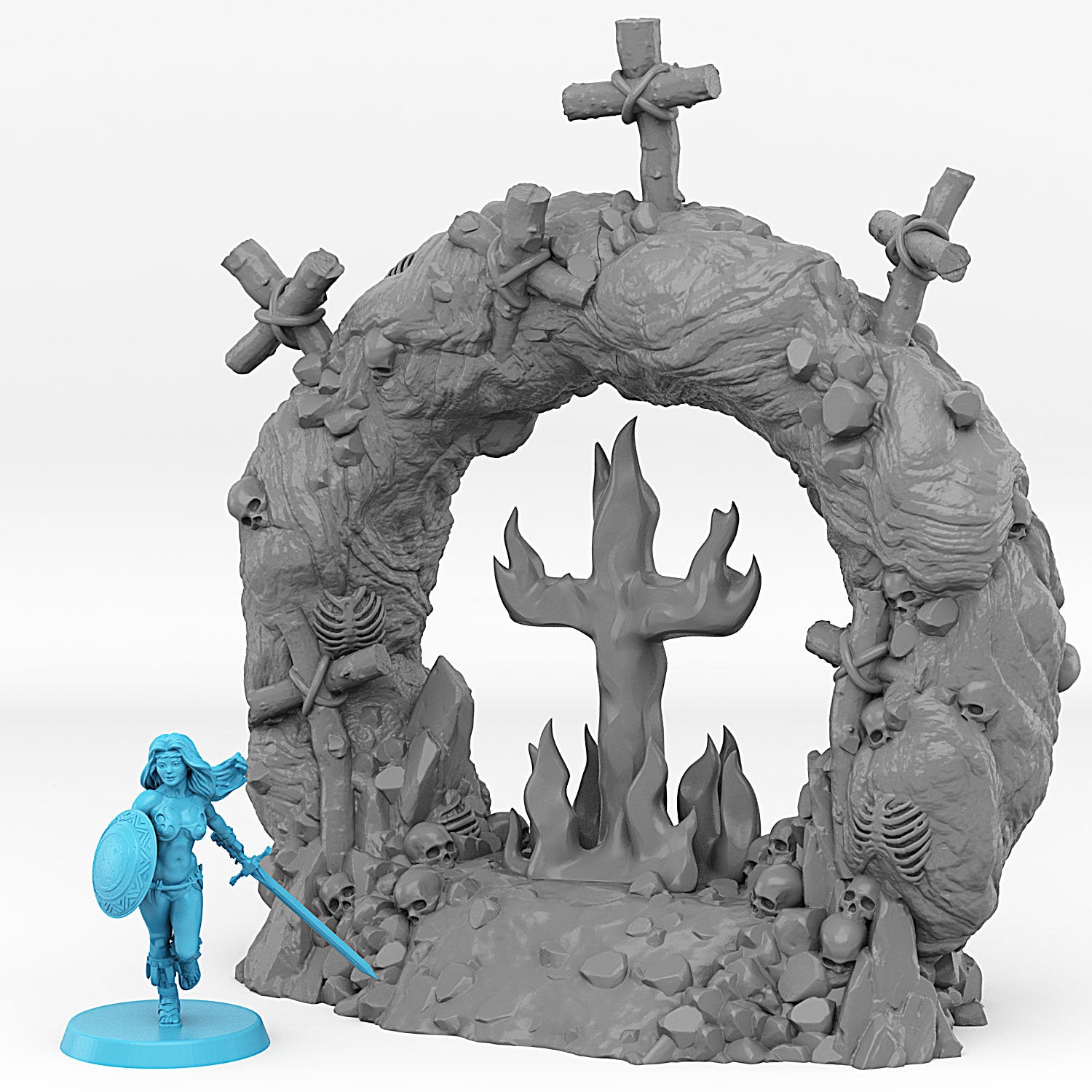 Cemetery Portal With Its Cross Effect - Print Your Monsters, Fantastic Portals | 32mm | Crypt | Graveyard | Tomb