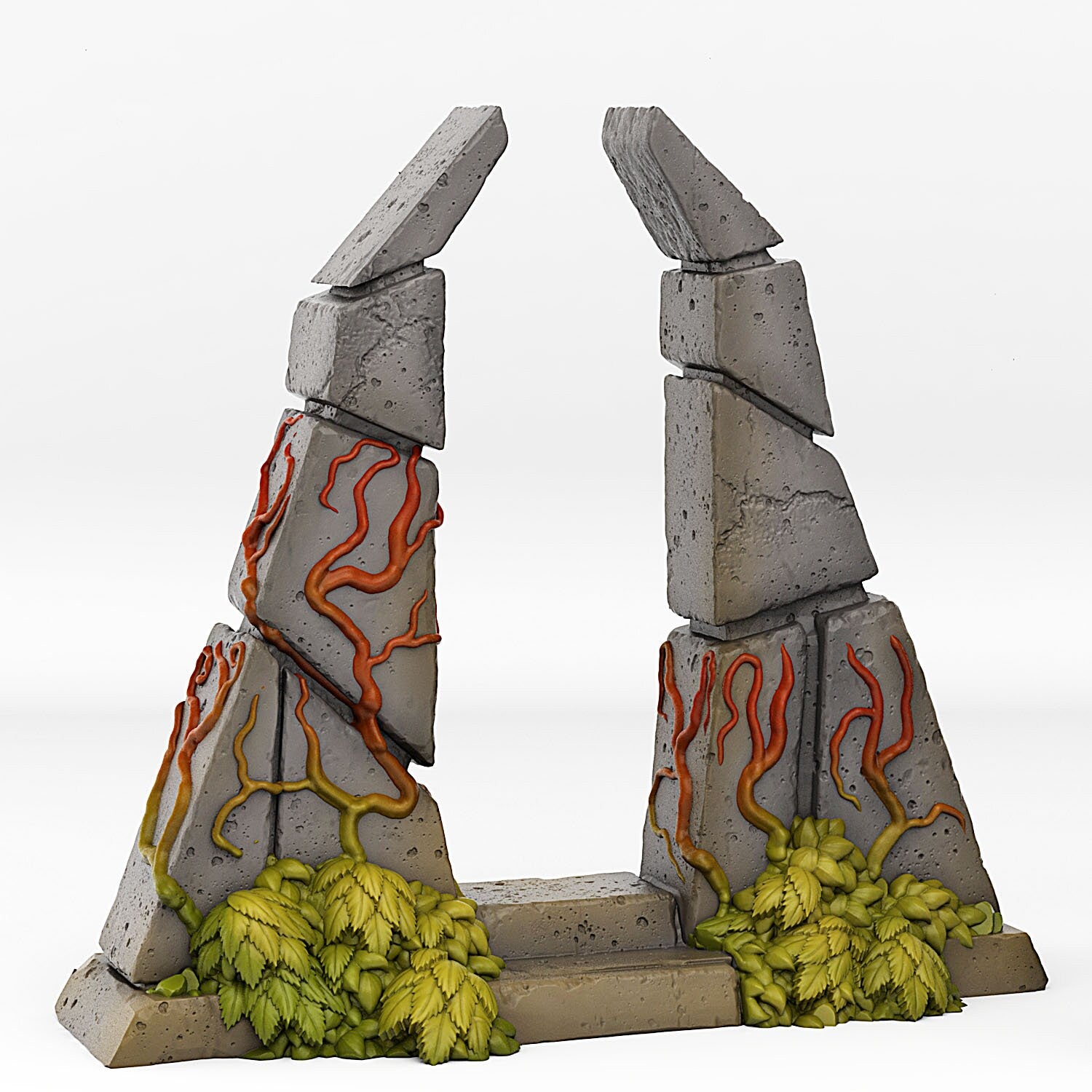 Temple Portal With Its Green Fire Effect - Print Your Monsters, Fantastic Portals | 32mm | Alien | Ancient | Scifi