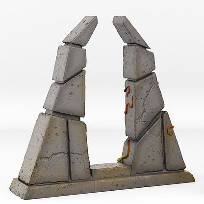 Temple Portal With Its Green Fire Effect - Print Your Monsters, Fantastic Portals | 32mm | Alien | Ancient | Scifi