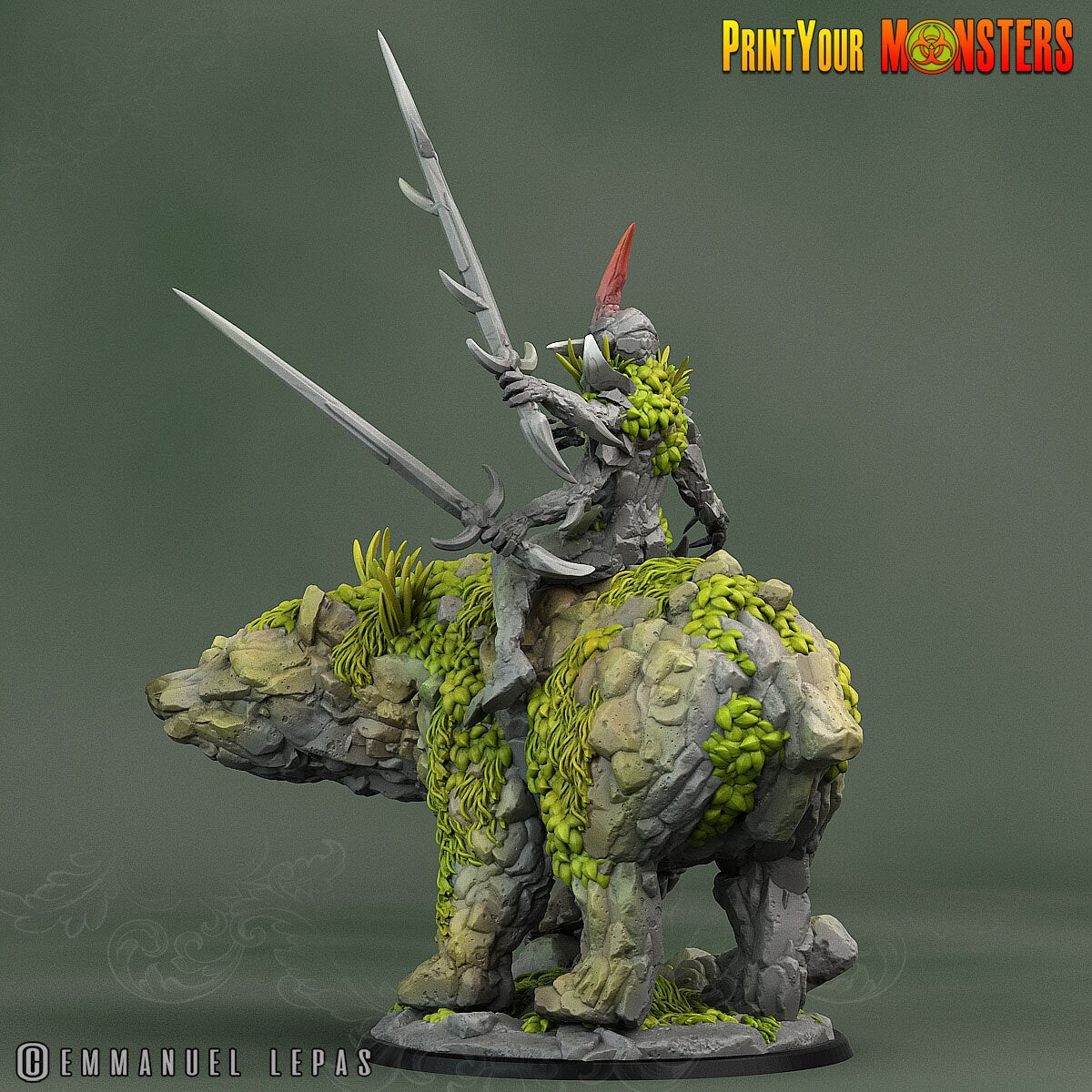 Rock Bear - Print Your Monsters | 32mm | Elemental | Earth | Stone | Golem