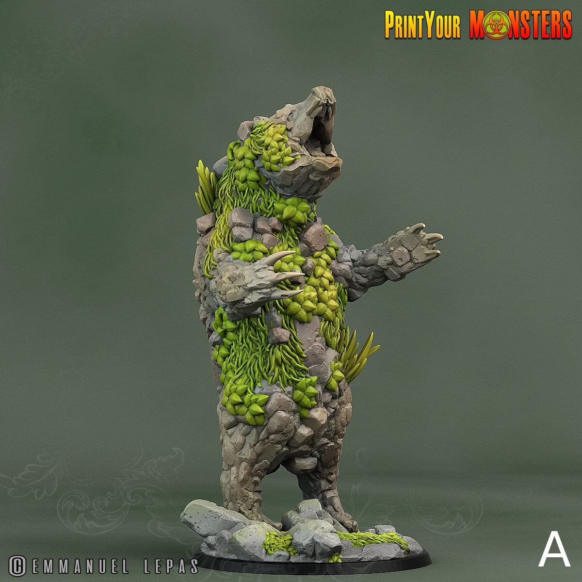 Rock Bear - Print Your Monsters | 32mm | Elemental | Earth | Stone | Golem