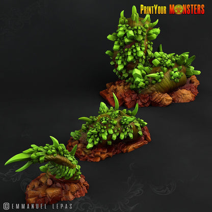 Emerald Worm Print Your Monsters | 32mm | Elemental | Crystal | Gem | Golem
