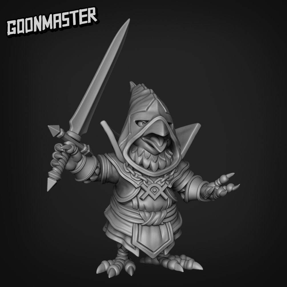 Necrowmancer - Goonmaster | Miniature | Wargaming | Roleplaying Games | 32mm | Warlock| Kenku | Necromancer | Crow